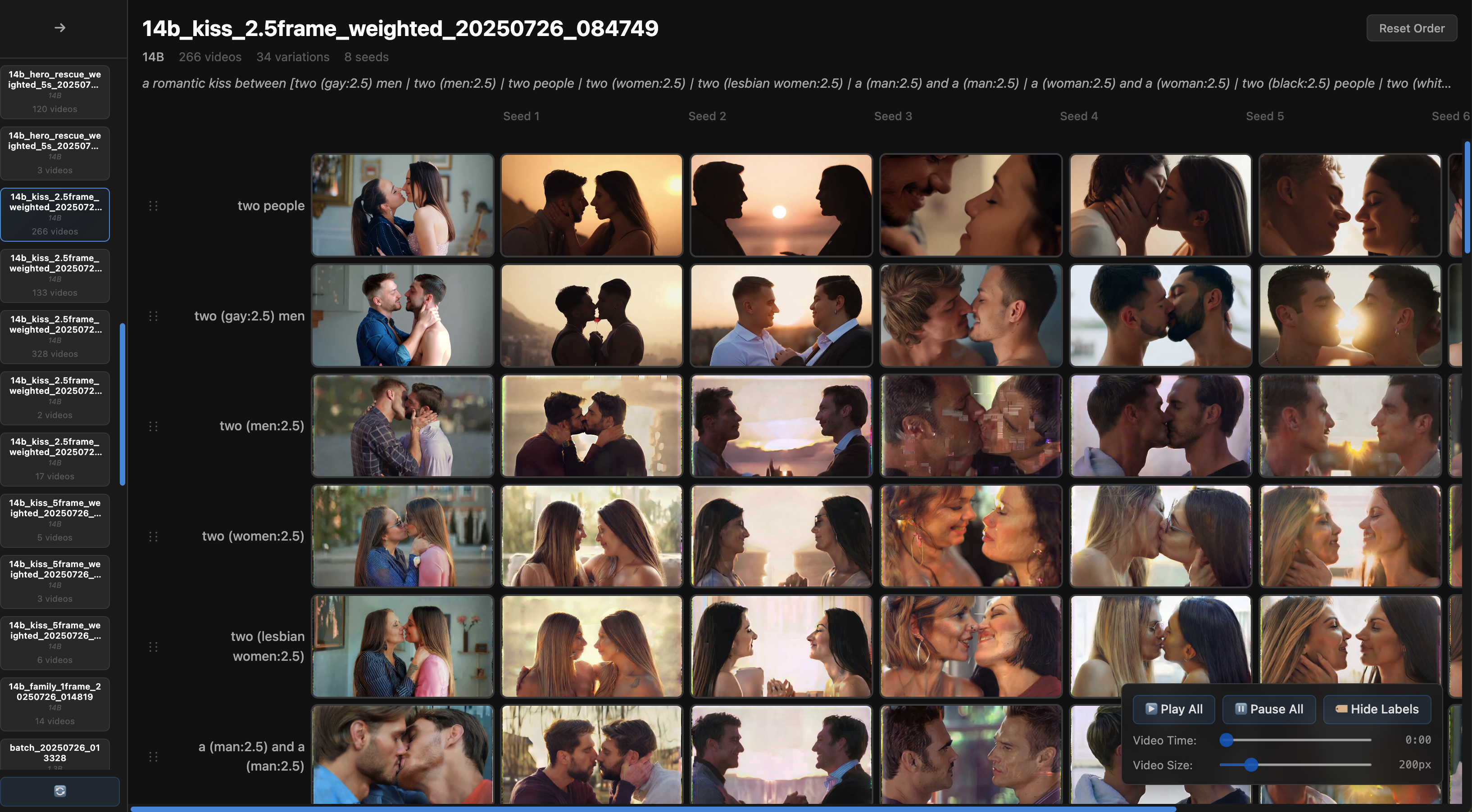 A screenshot of a couple kissing AI-generated content may be incorrect.